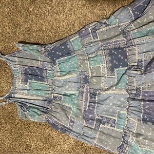 Anthropologie Blue and White Textured Dress